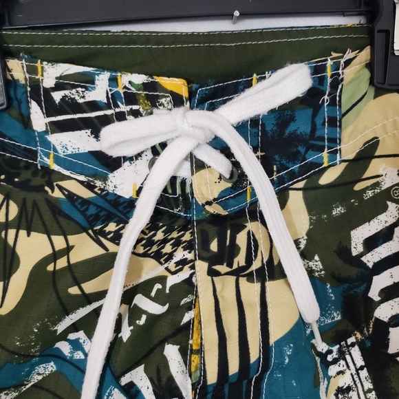 CORONA Extra MENS Shorts Surf & Turf TAN BLUE AND ARMY GREEN SWIM TRUNKS Medium - Picture 3 of 6